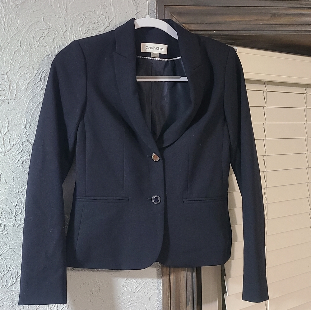Calvin Klein Women's 2 Button Navy Blazer